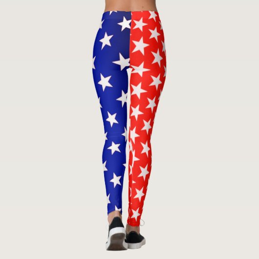 Rode en blauwe Star-Leggings Leggings (Achterkant)