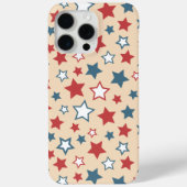 Rode en Blauwe Sterren, 4 juli, Beige Achtergrond Case-Mate iPhone Case (Achterkant)