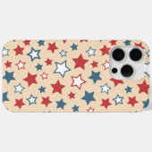 Rode en Blauwe Sterren, 4 juli, Beige Achtergrond Case-Mate iPhone Case (Achterkant (horizontaal))