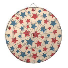 Rode en Blauwe Sterren, 4 juli, Beige Achtergrond Dartbord