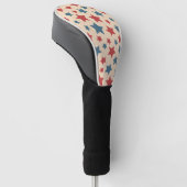 Rode en Blauwe Sterren, 4 juli, Beige Achtergrond Golfheadcover (Schuin)