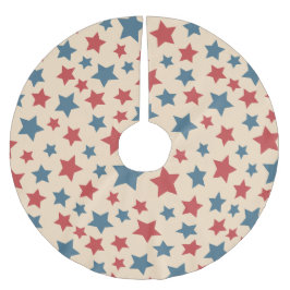 Rode en blauwe sterren, 4 juli, beige achtergrond kerstboom rok
