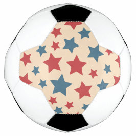 Rode en Blauwe Sterren, 4 juli, Beige Achtergrond Voetbal