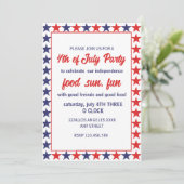 Rode en blauwe sterren 4 juli kaart (Staand voorkant)