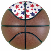 Rode en blauwe sterren, 4 juli, witte achtergrond basketbal (Rechts)