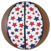 Rode en blauwe sterren, 4 juli, witte achtergrond basketbal (Verticaal)