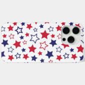 Rode en blauwe sterren, 4 juli, witte achtergrond Case-Mate iPhone case (Achterkant (horizontaal))