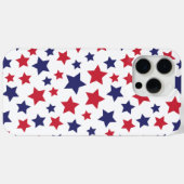 Rode en blauwe sterren, 4 juli, witte achtergrond Case-Mate iPhone case (Achterkant (horizontaal))