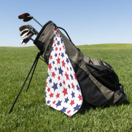 Rode en Blauwe Sterren, 4 juli, Witte Achtergrond Golfhanddoek