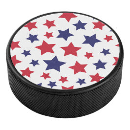 Rode en blauwe sterren, 4 juli, witte achtergrond hockey puck