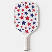 Rode en blauwe sterren, 4 juli, witte achtergrond pickleball paddle (Voorkant)