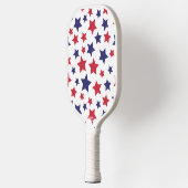 Rode en blauwe sterren, 4 juli, witte achtergrond pickleball paddle (Links)