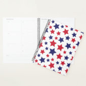 Rode en blauwe sterren, 4 juli, witte achtergrond planner (Display)