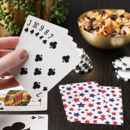 Rode en blauwe sterren, 4 juli, witte achtergrond pokerkaarten