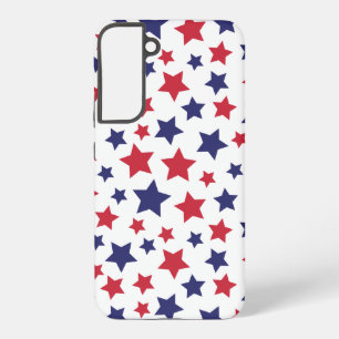 Rode en blauwe sterren, 4 juli, witte achtergrond samsung galaxy hoesje