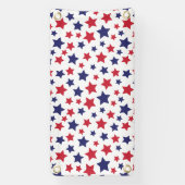 Rode en blauwe sterren, 4 juli, witte achtergrond spandoek (Verticaal)