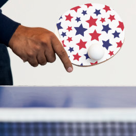 Rode en blauwe sterren, 4 juli, witte achtergrond tafeltennisbatje