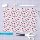 Rode en blauwe sterren, 4 juli, witte achtergrond tissuepapier (Craft)