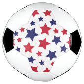 Rode en blauwe sterren, 4 juli, witte achtergrond voetbal (Gedraaid)