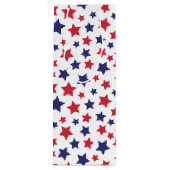 Rode en blauwe sterren, 4 juli, witte achtergrond wijn cadeautas (Achterkant)