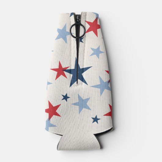 Rode en blauwe sterren Americana Flesjeskoeler (Achterkant)