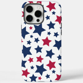 Rode en Blauwe Sterren - Amerikaans vlaggenpatroon iPhone 16 Pro Max Hoesje