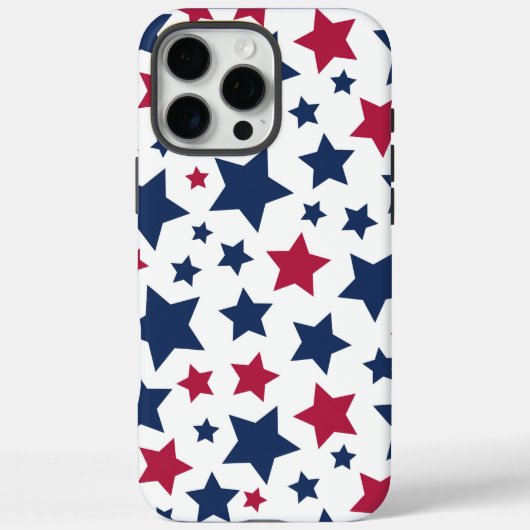 Rode en Blauwe Sterren - Amerikaans vlaggenpatroon Case-Mate iPhone Case (Achterkant)