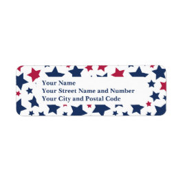 Rode en Blauwe Sterren - Amerikaans vlaggenpatroon Etiket