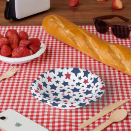 Rode en Blauwe Sterren - Amerikaans vlaggenpatroon Papieren Kommen