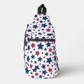 Rode en Blauwe Sterren - Amerikaans vlaggenpatroon Sling Bag (Voorkant)