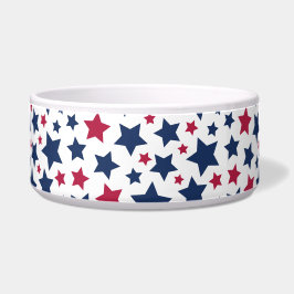 Rode en blauwe sterren - Amerikaans vlagpatroon Voerbakje