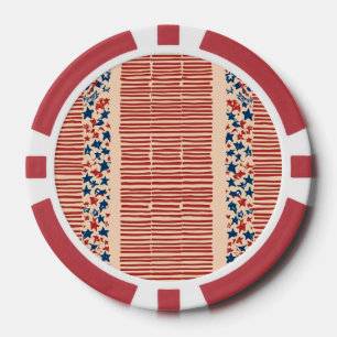 Rode en blauwe sterren en strepen 4 juli poker chips