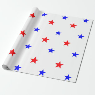 Rode en blauwe sterren - het Patroon van de hemel Cadeaupapier