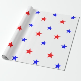 Rode en blauwe sterren - het Patroon van de hemel Cadeaupapier