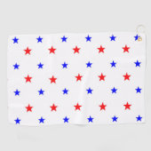 Rode en blauwe sterren - het Patroon van de hemel Golfhanddoek (Horizontaal)