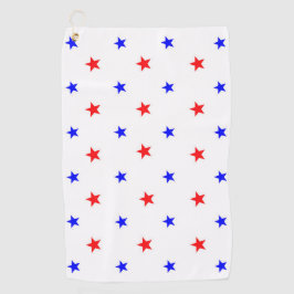 Rode en blauwe sterren - het Patroon van de hemel Golfhanddoek