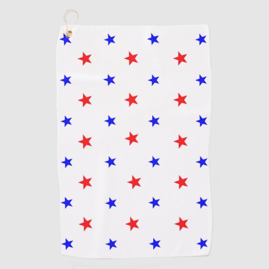 Rode en blauwe sterren - het Patroon van de hemel Golfhanddoek (Voorkant)