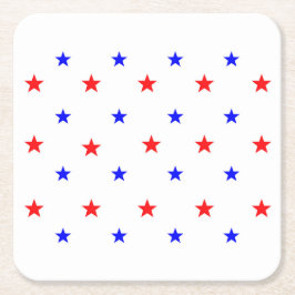Rode en blauwe sterren - het Patroon van de hemel Kartonnen Onderzetters