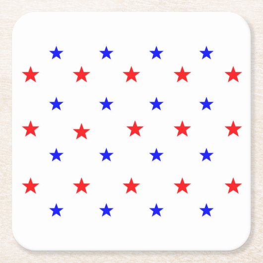 Rode en blauwe sterren - het Patroon van de hemel  Kartonnen Onderzetters (Voorkant)