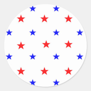 Rode en blauwe sterren - het Patroon van de hemel Ronde Sticker