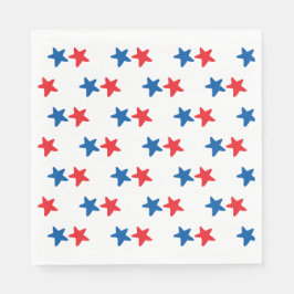 Rode en blauwe sterren | Patriottisch / 4 juli Servet