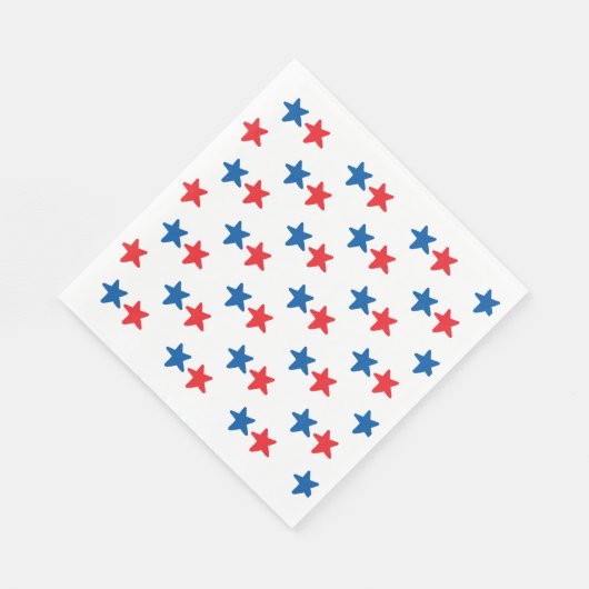 Rode en blauwe sterren | Patriottisch / 4 juli Servet (Hoek)