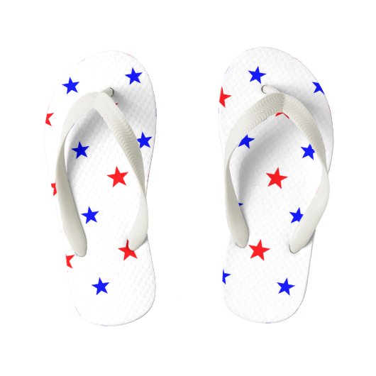 Rode en Blauwe Sterren - Sterrenhemelpatroon Kinder Teenslippers (Voetbed)