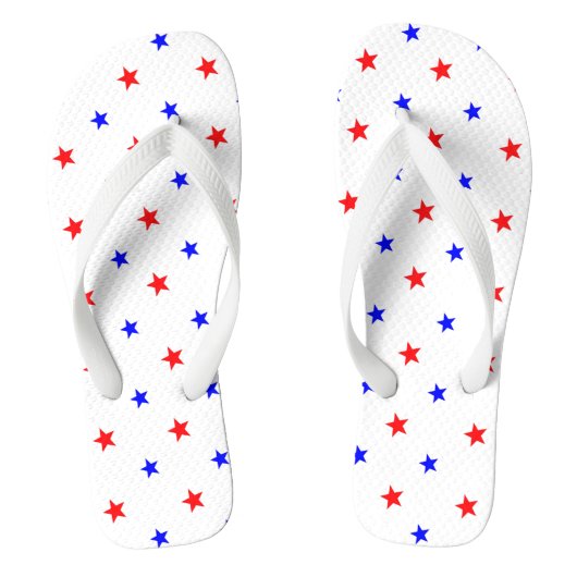 Rode en Blauwe Sterren - Sterrenhemelpatroon Teenslippers (Voetbed)