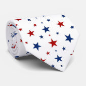 Rode En Blauwe Sterren  Stropdas (Opgerold)