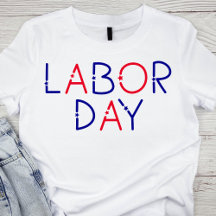 Rode en Blauwe Sterrendag Labour Day Lettering