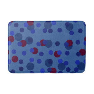 rode en blauwe stippen badmat