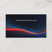 Rode en blauwe stippen en rondingen visitekaartje (Achterkant)