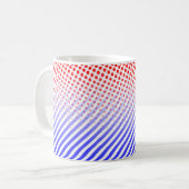 Rode en blauwe Stippen en strepen Koffiemok (Voorkant links)
