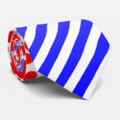 Rode en blauwe Stippen en strepen Stropdas (Opgerold)